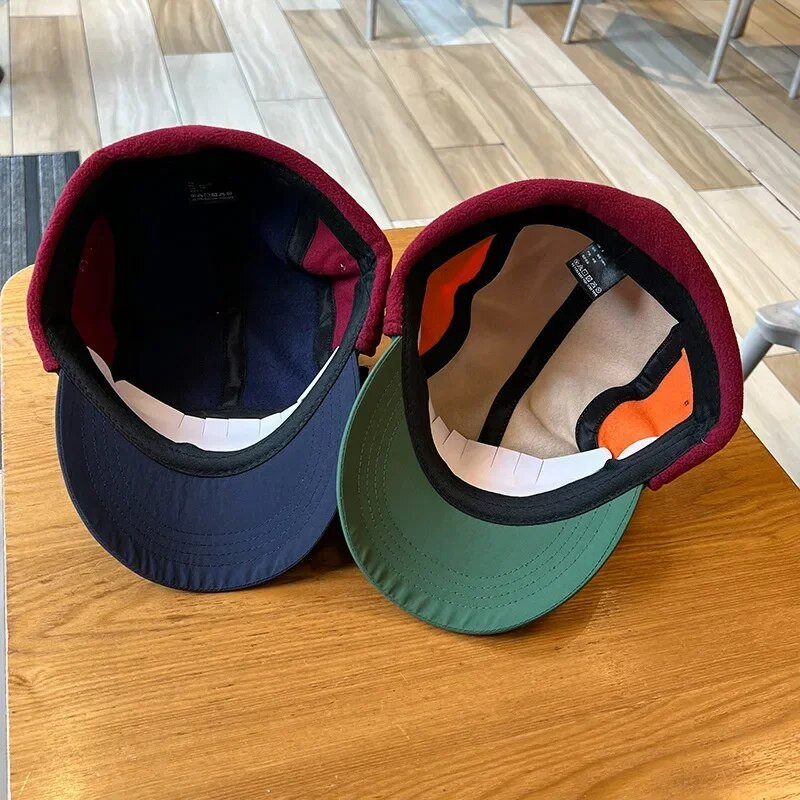 2023. Zimska bejzbol kapa s naušnicama s kratkim obodom za muškarce, žene, korejska topla debela bombaška kapa od polarnog flisa, pilotska kapa u kontrastnoj boji