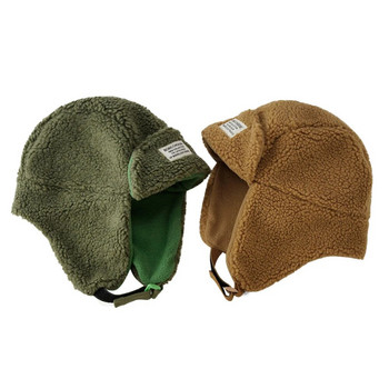 2023 Нова зимна руска шапка за жени, мъже, шапка с шапка от зелена агнешка вълна, модна шапка за защита на ушите, удебелена летяща шапка