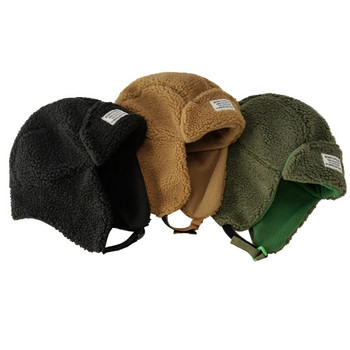 Νέο χειμωνιάτικο ρώσικο καπέλο 2023 για άντρες Πράσινο αρνί μαλλί Beanie Καπέλο Μόδας Προστατευτικό Αυτιών Καπέλο Bomber Παχύ ιπτάμενο καπέλο