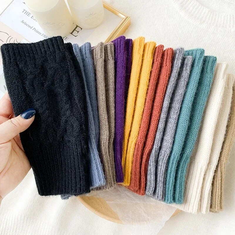 Rukavice na pola prsta za žene Zimske meke tople vunene rukavice za ruke za pletenje Mekane tople rukavice na pola prsta Handschoenen Unisex Mitten Guantes