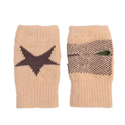 Moteriškos žieminės šiltos megztos pirštinės be pirštų Y2K penkiakampės žvaigždės rašto pirštinės Gotikinės šiltos megztos moteriškos žieminės pirštinės