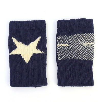 Moteriškos žieminės šiltos megztos pirštinės be pirštų Y2K penkiakampės žvaigždės rašto pirštinės Gotikinės šiltos megztos moteriškos žieminės pirštinės