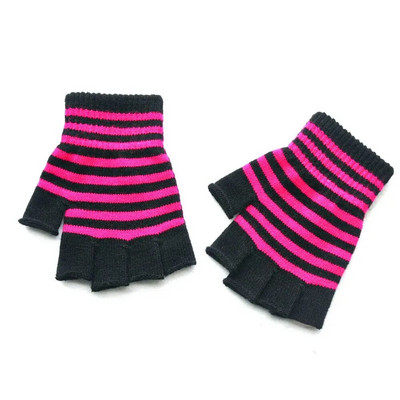 Triibulised triibulised unisex ühesuurused sõrmedeta kindad gooti kudumine sõrmedeta kindad talvel soojad elastsed mugavad kindad