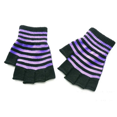 Triibulised triibulised unisex ühesuurused sõrmedeta kindad gooti kudumine sõrmedeta kindad talvel soojad elastsed mugavad kindad