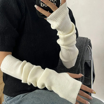 Y2k Γάντια χωρίς δάχτυλα Γυναικεία γάντια anime Γυναικεία πλεκτά γάντια μπράτσο Winter Warmers Japanese Goth Ankle μανίκια Harajuku