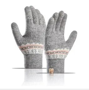 Χειμερινά ζεστά γάντια αφής Γυναικεία ελαστικά γάντια πλεξίματος Ακρυλικά γάντια με πλήρη δάχτυλα Γυναικεία γυναικεία πλεκτά χειμωνιάτικα γάντια