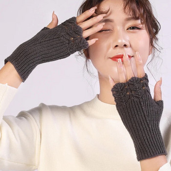 Νέα γυναικεία γάντια Twist βελονάκι πλεκτά χεράκια πιο ζεστά, χειμωνιάτικα, πλεκτά με μισό δάχτυλο, γάντι χωρίς δάχτυλα, ζεστά ελαστικά κοντά γάντια