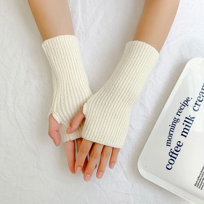 Modne ženske rukavice za ruke Toplije zimske rastezljive ruke Heklane rukavice za pletenje Meke vunene rukavice Duge jednobojne rukavice bez prstiju