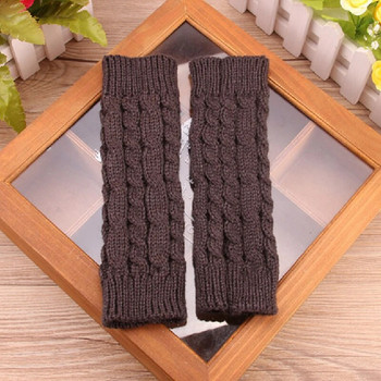 Дамски Twist Crochet Плетени ръкавици с половин пръст Зимни меки топли вълнени плетени ръкавици без пръсти Ръкавици с къси ръкави Guantes Y2k