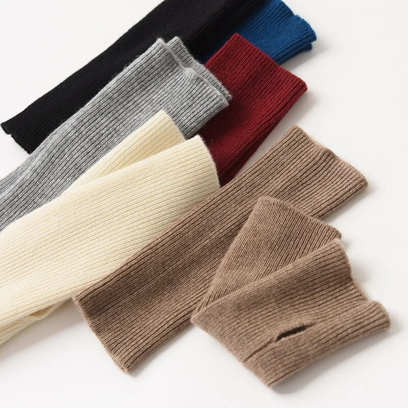 Új női ujjatlan kesztyűk kötött ujjatlan ujjak téli karmelegítő punk gótikus barkács kötőkesztyű Y2K lányok tömör kesztyűk kar ujjak