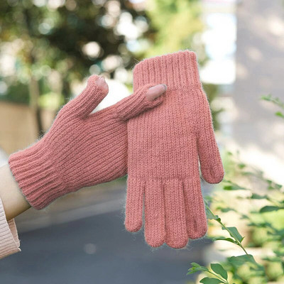 Naiste silmkoelised kindad Talvised sõrmekindad puutetundlikud ekraanid õues talvel soojad paksud villased suusakindad unisex kindad