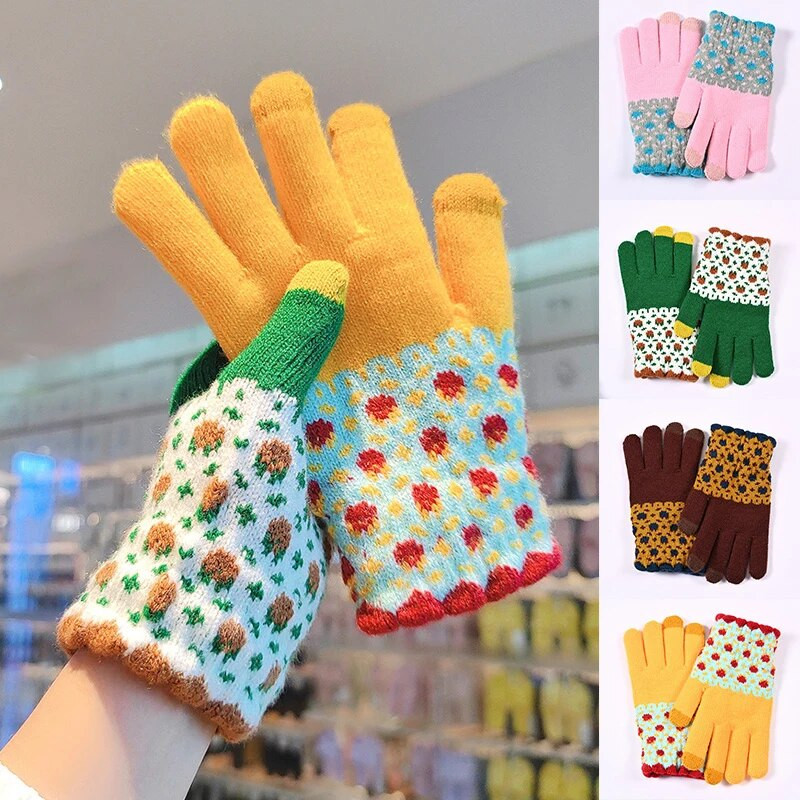 Naiste silmkoelised kindad Talvised sõrmekindad puutetundlikud ekraanid õues talvel soojad paksud villased suusakindad unisex kindad