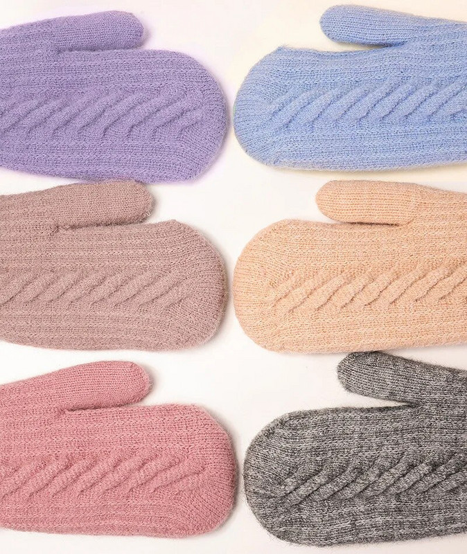 Zimske žene griju plus baršun s unutarnje strane zapešća zadebljane uvrnute pletene rukavice s punim prstima biciklističke vunene rukavice mekane slatke ljupke