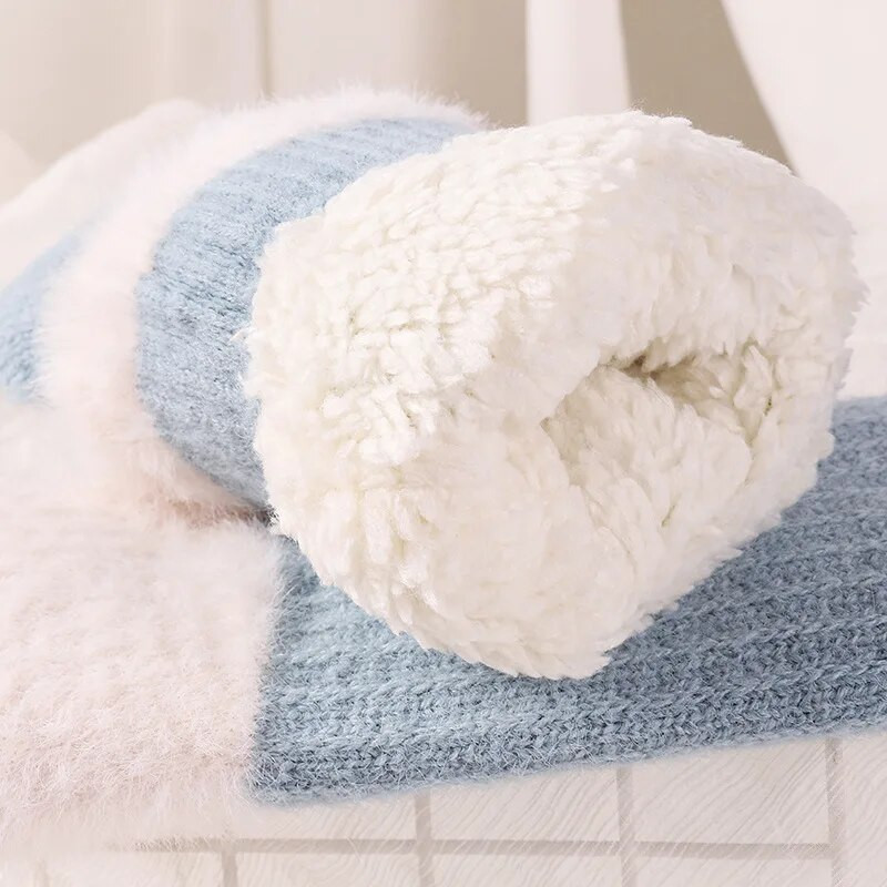 Zimske žene griju plus baršun s unutarnje strane zapešća zadebljane uvrnute pletene rukavice s punim prstima biciklističke vunene rukavice mekane slatke ljupke