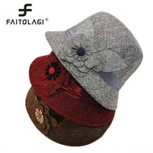 Női vászon Fedoras Elegáns Virág Fedora Retro British Lady Church Kalapok Klasszikus Jazzsapka Női Bowler sapka gorras casquette