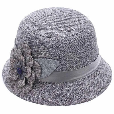 Női vászon Fedoras Elegáns Virág Fedora Retro British Lady Church Kalapok Klasszikus Jazzsapka Női Bowler sapka gorras casquette