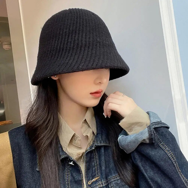 Ämbrimüts paksendatud kortsudeta Hoia soojana Sügis Talv Naiste Sügismüts Kootud Müts õues kasutamiseks