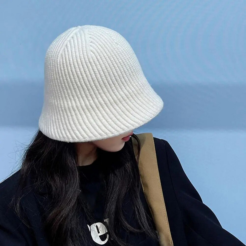 Ämbrimüts paksendatud kortsudeta Hoia soojana Sügis Talv Naiste Sügismüts Kootud Müts õues kasutamiseks