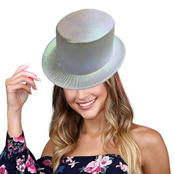 Μόδα καπέλο Fedora για άντρες Γυναικείες μπλούζες για ενήλικες Flat Top Hat Cosplay Κοστούμια JazzHat Hippies Cap Stage Performances Prop Headwear
