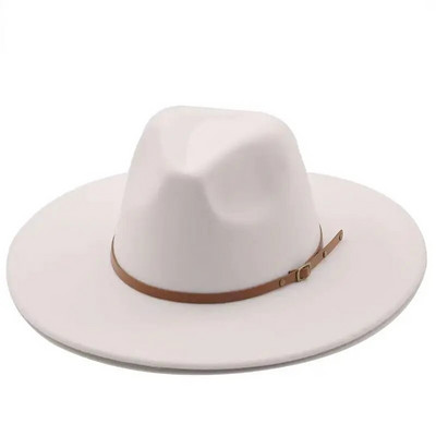 Nova boja Fedora zimski šešir vrh konkavno-konveksan kap vode 9,5 cm oboda muški i ženski filc jazz lubenica crvena šlâpa ženskaâ