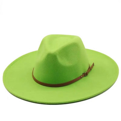 Nova boja Fedora zimski šešir vrh konkavno-konveksan kap vode 9,5 cm oboda muški i ženski filc jazz lubenica crvena šlâpa ženskaâ