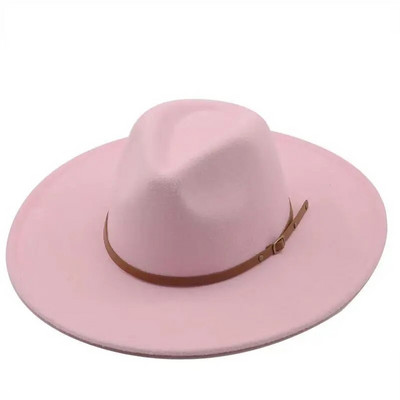 Nova boja Fedora zimski šešir vrh konkavno-konveksan kap vode 9,5 cm oboda muški i ženski filc jazz lubenica crvena šlâpa ženskaâ