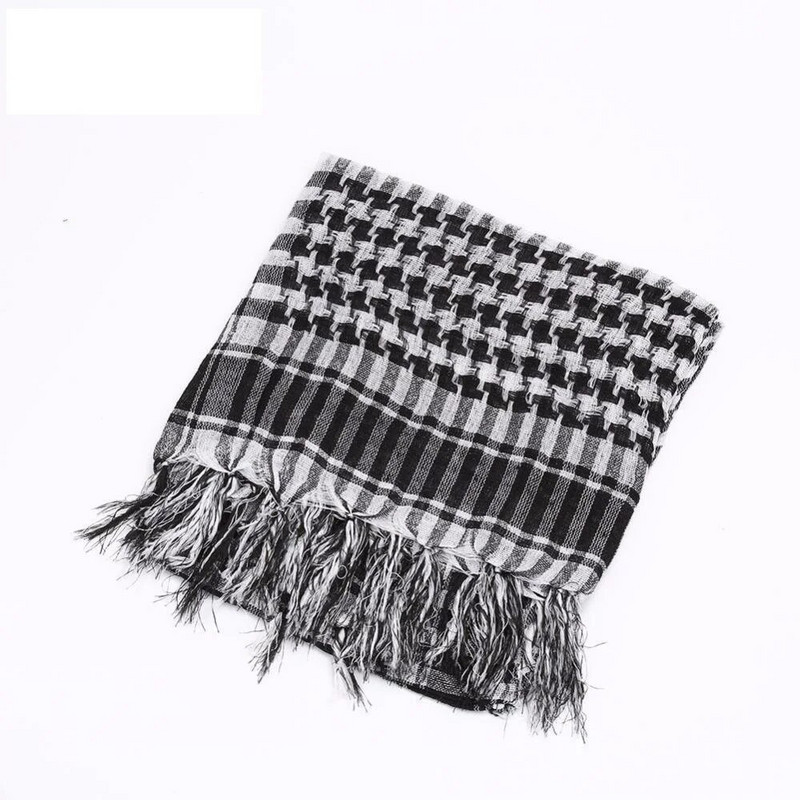 Kokybiška arabiška skara Kaffiyeh 100% medvilnė, patogus sportinis šalikas, atsparus smėliui Cs Go skara lauko aksesuaras 110cm*110cm