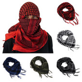 Καρό Tactical Desert Scarf Tassel Headband Muslim Hijabs Arab Men Keffiyeh Πολυλειτουργικό τετράγωνο εξωτερικό χειμερινό μαντήλι στο κεφάλι