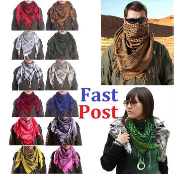 Кариран тактически пустинен шал с пискюли, лента за глава, мюсюлмански хиджаби, арабски мъже, кефия, многофункционални квадратни зимни шалове за глава
