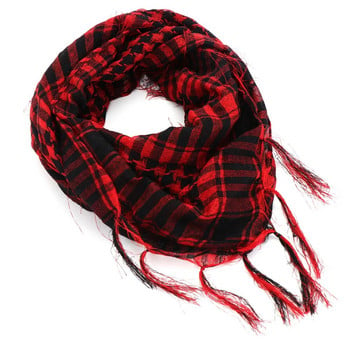 Καρό Tactical Desert Scarf Tassel Headband Muslim Hijabs Arab Men Keffiyeh Πολυλειτουργικό τετράγωνο εξωτερικό χειμερινό μαντήλι στο κεφάλι