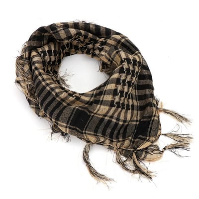 Καρό Tactical Desert Scarf Tassel Headband Muslim Hijabs Arab Men Keffiyeh Πολυλειτουργικό τετράγωνο εξωτερικό χειμερινό μαντήλι στο κεφάλι
