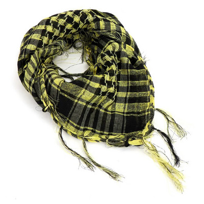Καρό Tactical Desert Scarf Tassel Headband Muslim Hijabs Arab Men Keffiyeh Πολυλειτουργικό τετράγωνο εξωτερικό χειμερινό μαντήλι στο κεφάλι
