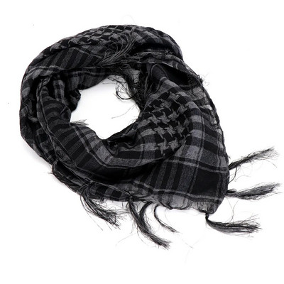 Καρό Tactical Desert Scarf Tassel Headband Muslim Hijabs Arab Men Keffiyeh Πολυλειτουργικό τετράγωνο εξωτερικό χειμερινό μαντήλι στο κεφάλι