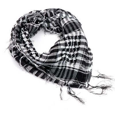Καρό Tactical Desert Scarf Tassel Headband Muslim Hijabs Arab Men Keffiyeh Πολυλειτουργικό τετράγωνο εξωτερικό χειμερινό μαντήλι στο κεφάλι