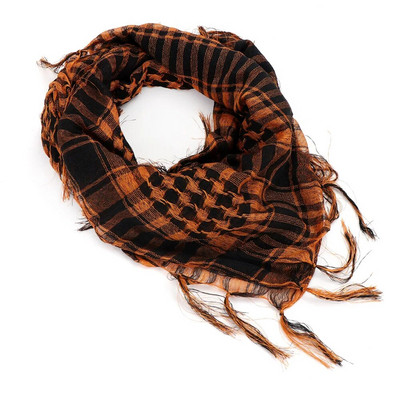 Καρό Tactical Desert Scarf Tassel Headband Muslim Hijabs Arab Men Keffiyeh Πολυλειτουργικό τετράγωνο εξωτερικό χειμερινό μαντήλι στο κεφάλι