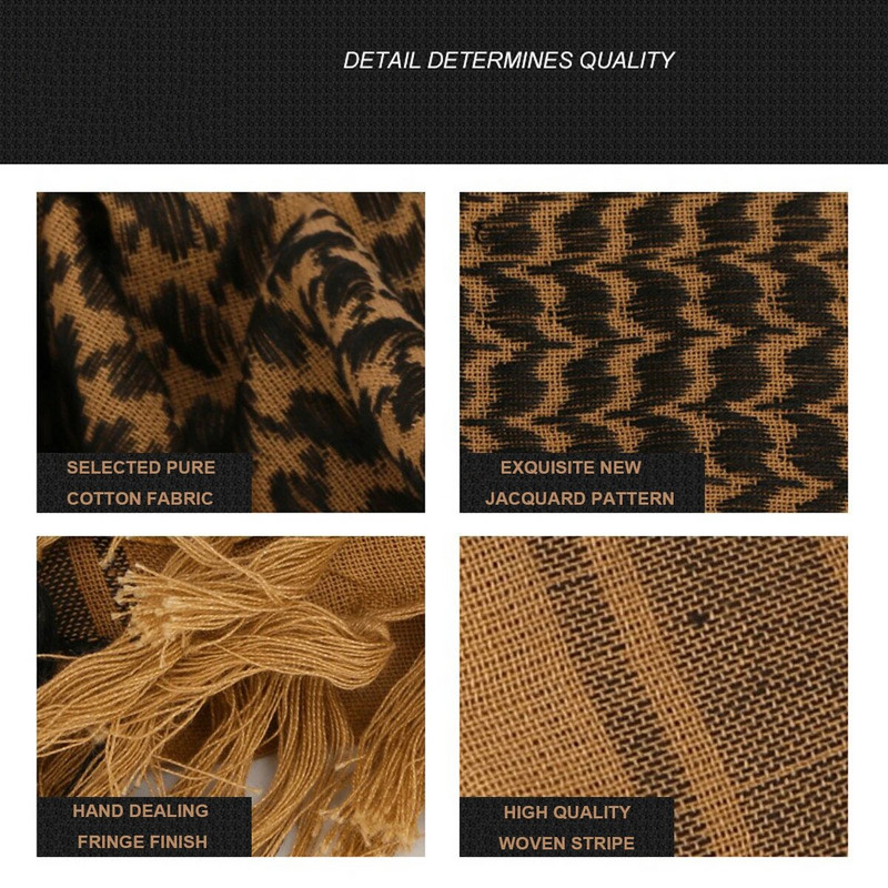 Καρό Tactical Desert Scarf Tassel Headband Muslim Hijabs Arab Men Keffiyeh Πολυλειτουργικό τετράγωνο εξωτερικό χειμερινό μαντήλι στο κεφάλι