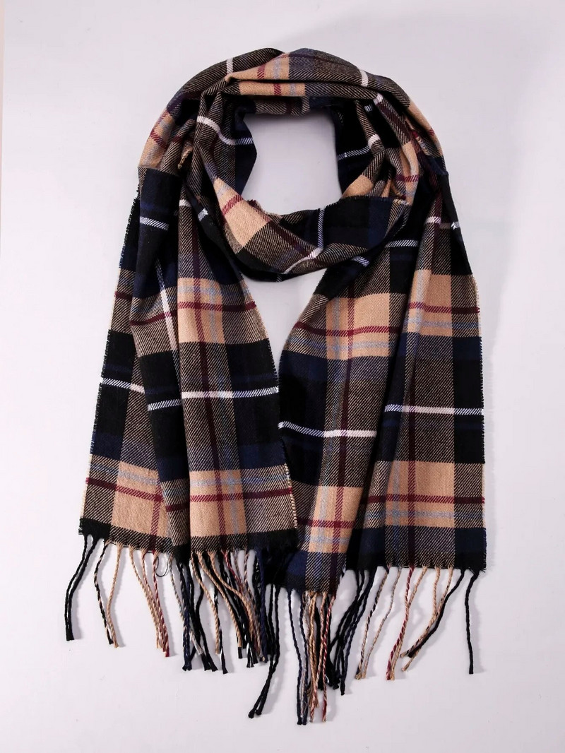 Modni zimski šal Ženski topli karirani šal Muški šalovi od kašmira od pašmine, dugi šal, omotana deka Drop dostava