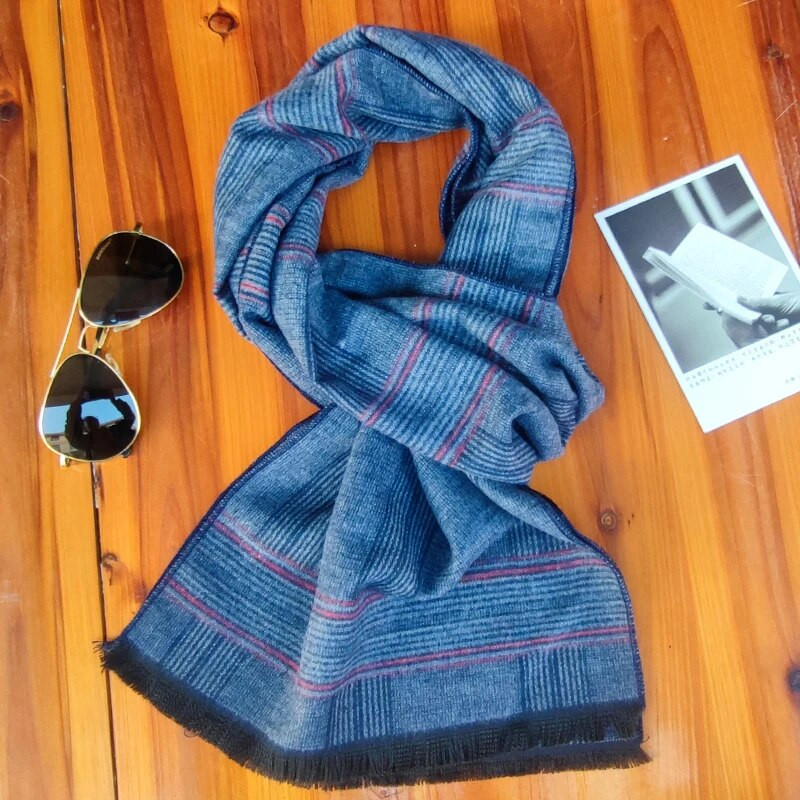 Zimski topli šal Muški dizajnerski karirani šalovi od kašmira Luksuzni brend Ležerni omot s resicama Muški poslovni tartan šalovi Pashmina