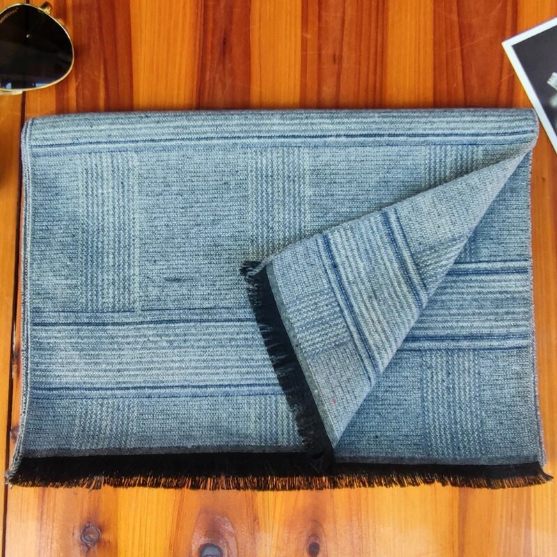 Zimski topli šal Muški dizajnerski karirani šalovi od kašmira Luksuzni brend Ležerni omot s resicama Muški poslovni tartan šalovi Pashmina