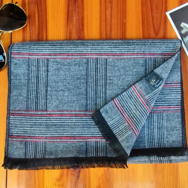 Zimski topli šal Muški dizajnerski karirani šalovi od kašmira Luksuzni brend Ležerni omot s resicama Muški poslovni tartan šalovi Pashmina