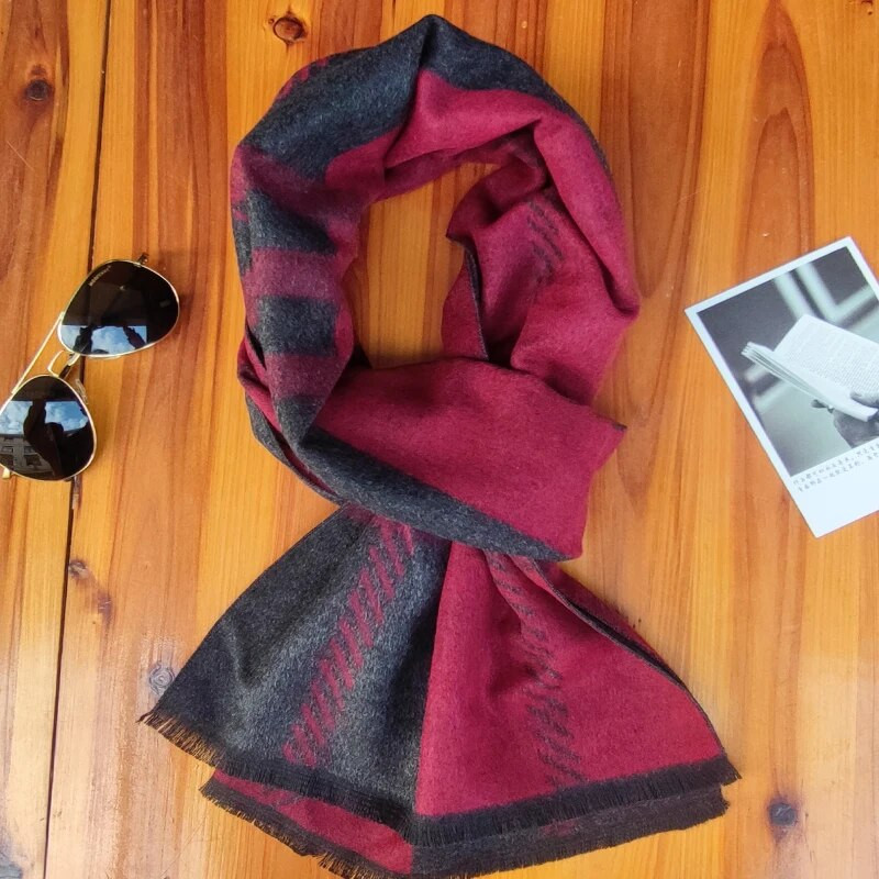 2023. gada jauns modes rūtains vīriešu šalles rudens ziemas pašmina biezs, silts kašmira lakats Vīriešu biznesa garais aptinums klasiskā šalle