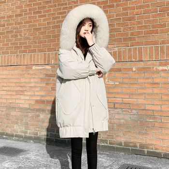 Χειμερινά παλτό εγκυμοσύνης Γιακάς από ψεύτικη γούνα με κουκούλα Parka εγκυμοσύνης Έγκυος Ζεστά ρούχα Γυναικεία μπουφάν και παλτό