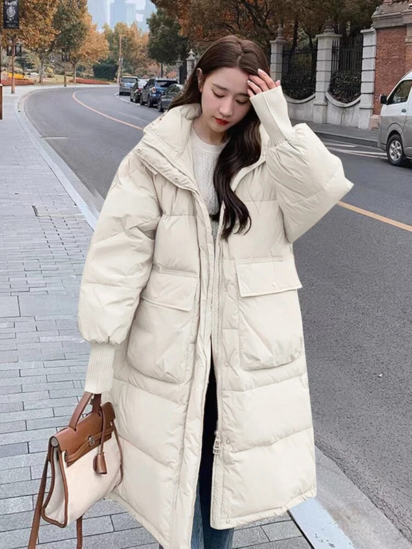 Χειμερινά μπουφάν εγκυμοσύνης Κορεατικής μόδας Ζεστά μακριά ρούχα για έγκυες γυναίκες Φθινοπωρινά παλτό εγκυμοσύνης με κουκούλα