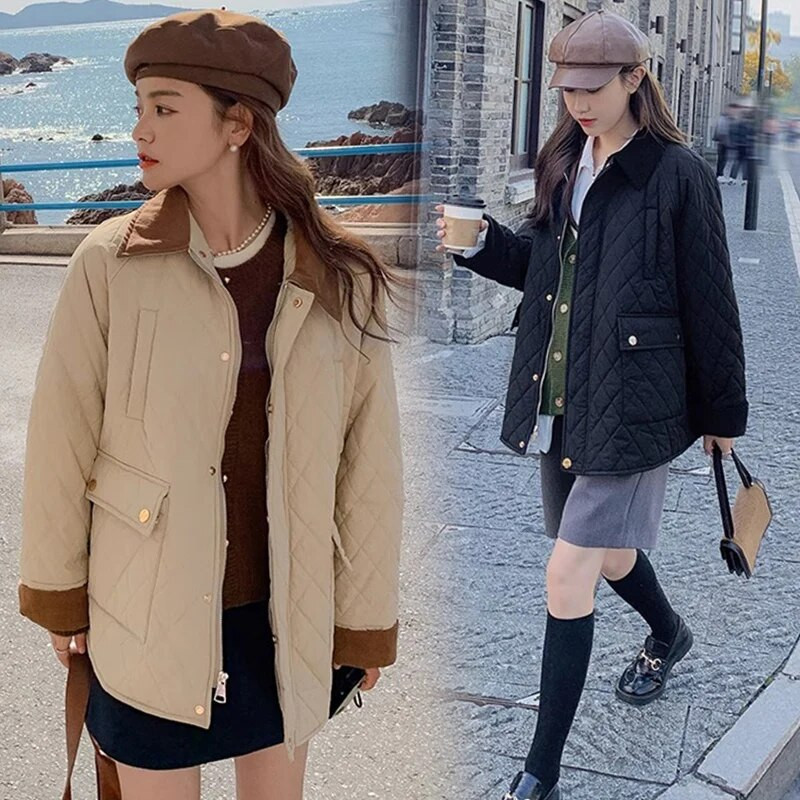 Χειμερινά παλτό εγκυμοσύνης 2023 Κορεάτικο στιλ Preppy Μακρυμάνικο γυριστό γιακά με φερμουάρ Fly Έγκυος γυναίκα Fleece μπουφάν Ζεστό