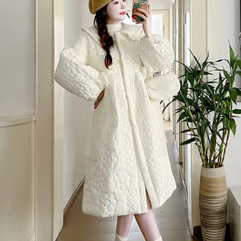 Παλτό εγκυμοσύνης για έγκυες παλτό Νέο φθινοπωρινό χειμώνα γυναικείο μασίφ γιακά για κούκλα Ζεστή επένδυση μόδας Λεπτά μακριά ρούχα