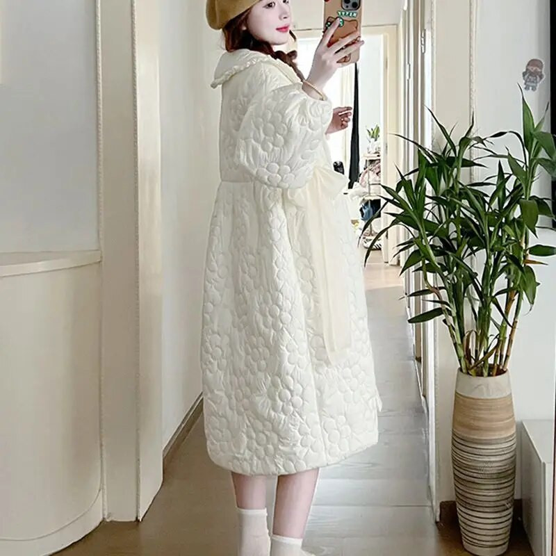 Παλτό εγκυμοσύνης για έγκυες παλτό Νέο φθινοπωρινό χειμώνα γυναικείο μασίφ γιακά για κούκλα Ζεστή επένδυση μόδας Λεπτά μακριά ρούχα