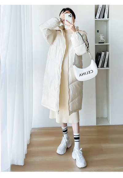 Χειμερινά πουπουλένια μπουφάν για έγκυες γυναίκες Παχύ βαμβακερό παλτό με κουκούλα Plus Size Ριγέ συνονθύλευμα εγκυμοσύνης Μαύρο Λευκό