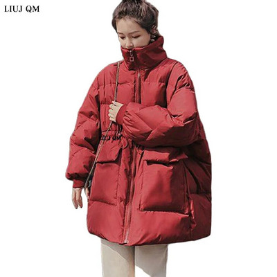5XL μεγάλου μεγέθους γυναικείο μπουφάν γυναικείο πουπουλένιο μπουφάν Χειμώνας 2022 Μεσαίου μήκους γιακάς Ζεστό βαμβακερό παλτό Έγκυος γυναίκα Πάρκα