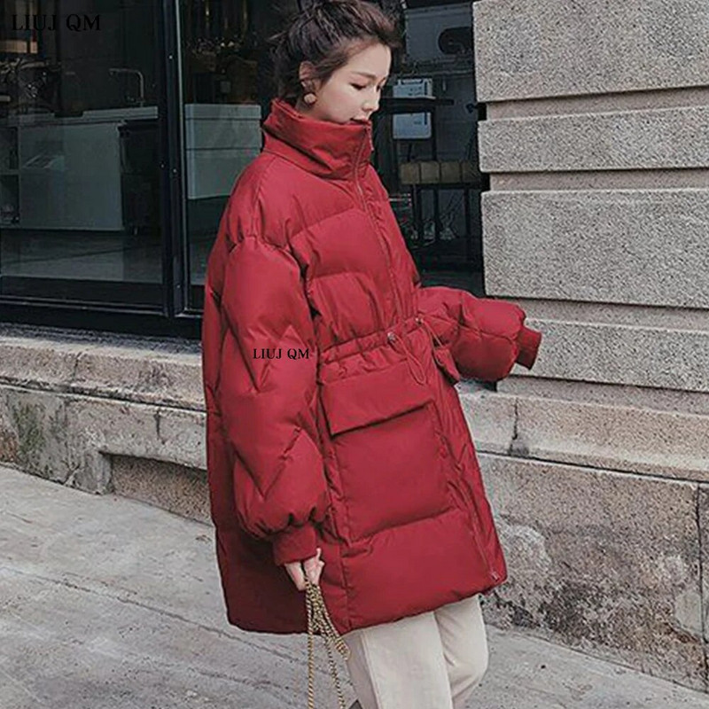 5XL μεγάλου μεγέθους γυναικείο μπουφάν γυναικείο πουπουλένιο μπουφάν Χειμώνας 2022 Μεσαίου μήκους γιακάς Ζεστό βαμβακερό παλτό Έγκυος γυναίκα Πάρκα