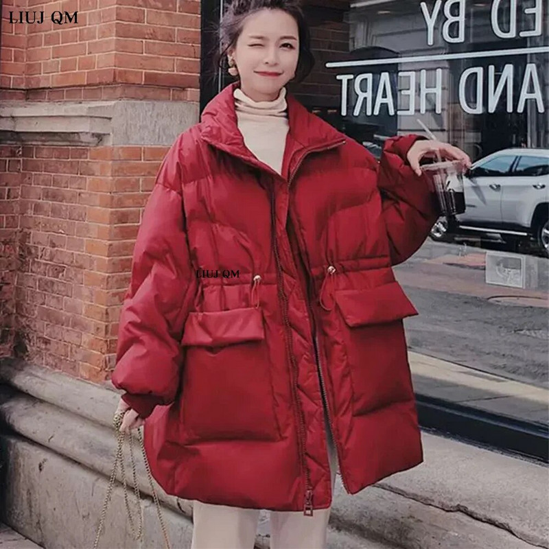 5XL μεγάλου μεγέθους γυναικείο μπουφάν γυναικείο πουπουλένιο μπουφάν Χειμώνας 2022 Μεσαίου μήκους γιακάς Ζεστό βαμβακερό παλτό Έγκυος γυναίκα Πάρκα